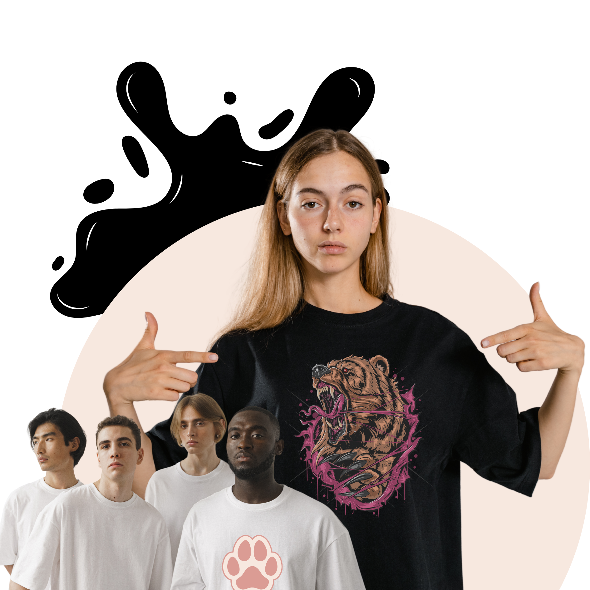 Red & White Minimalist T-Shirt Screen Print Promotion Banner