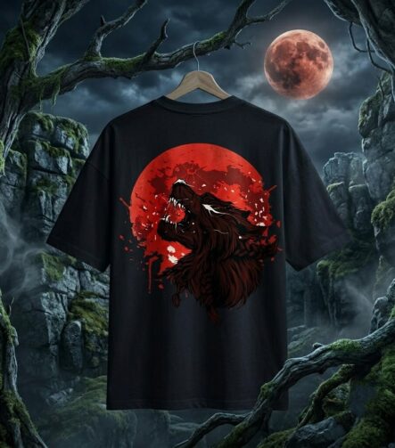 Blood Moon Roar Drop-Shoulder Graphic Tee 1