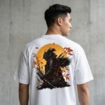 Crimson Moon Samurai Drop Shoulder T-Shirt