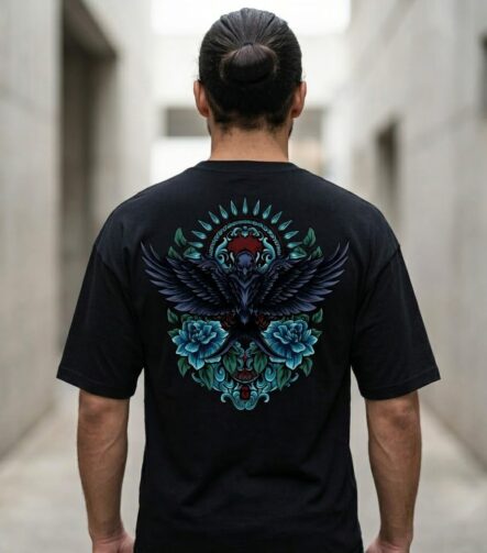 The Dark Raven & Teal Roses