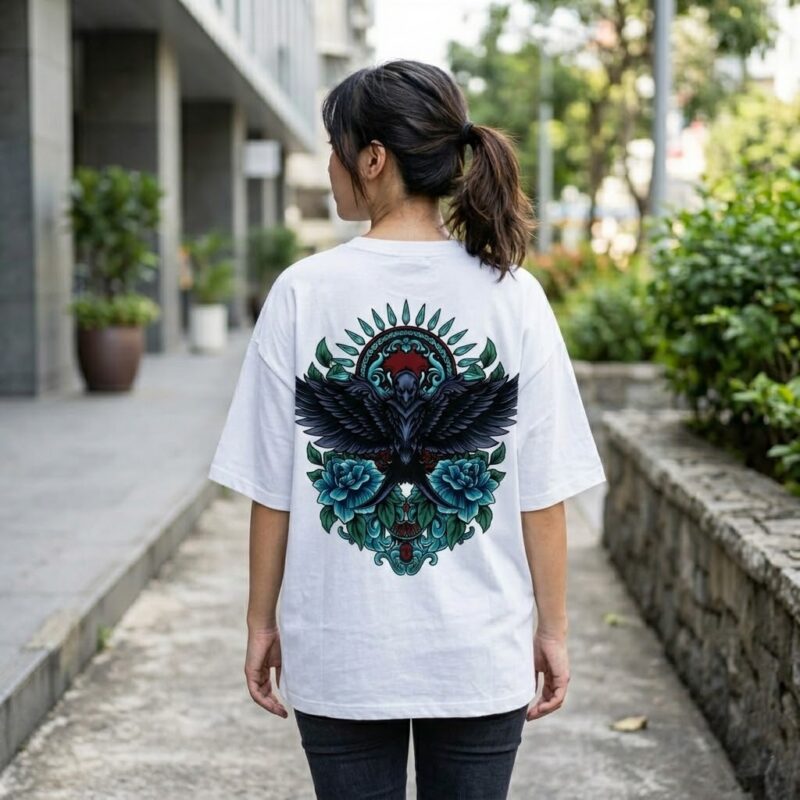 The Dark Raven & Teal Roses